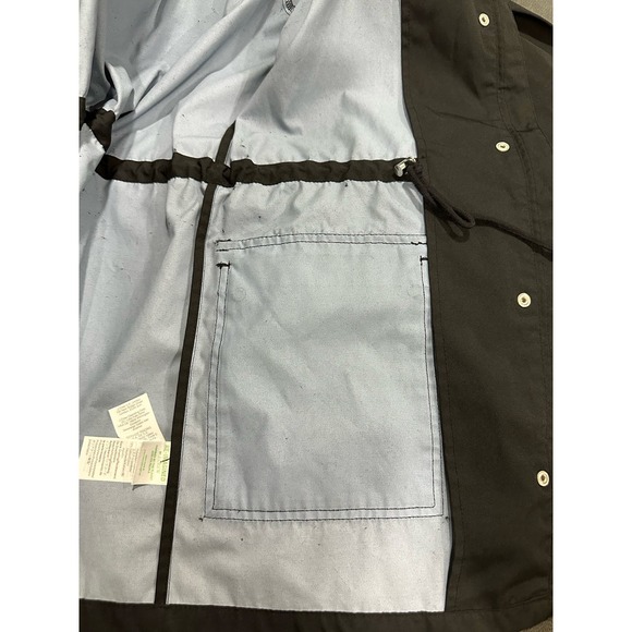 J.Crew Women’s Midi-Length Utility Raincoat, Size XS, Black, Interior Soft Blue - Picture 9 of 14